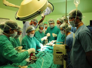 Major dental surgeries being performed at the operation theatre at the institute